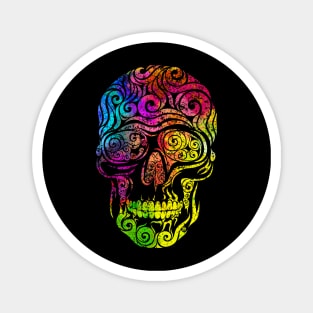 Swirly Skull (color) Magnet